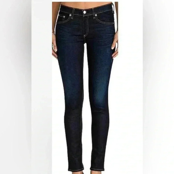 rag & bone Denim - Rag & Bone Low Rise Heritage Colour Skinny Dark Wash Jeans Size 24